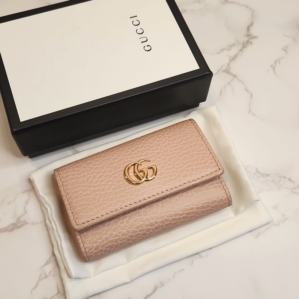 Authentic Gucci Marmont Pink Key Holder